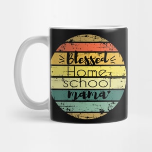 Blessed homeschool mama retro sun Mug